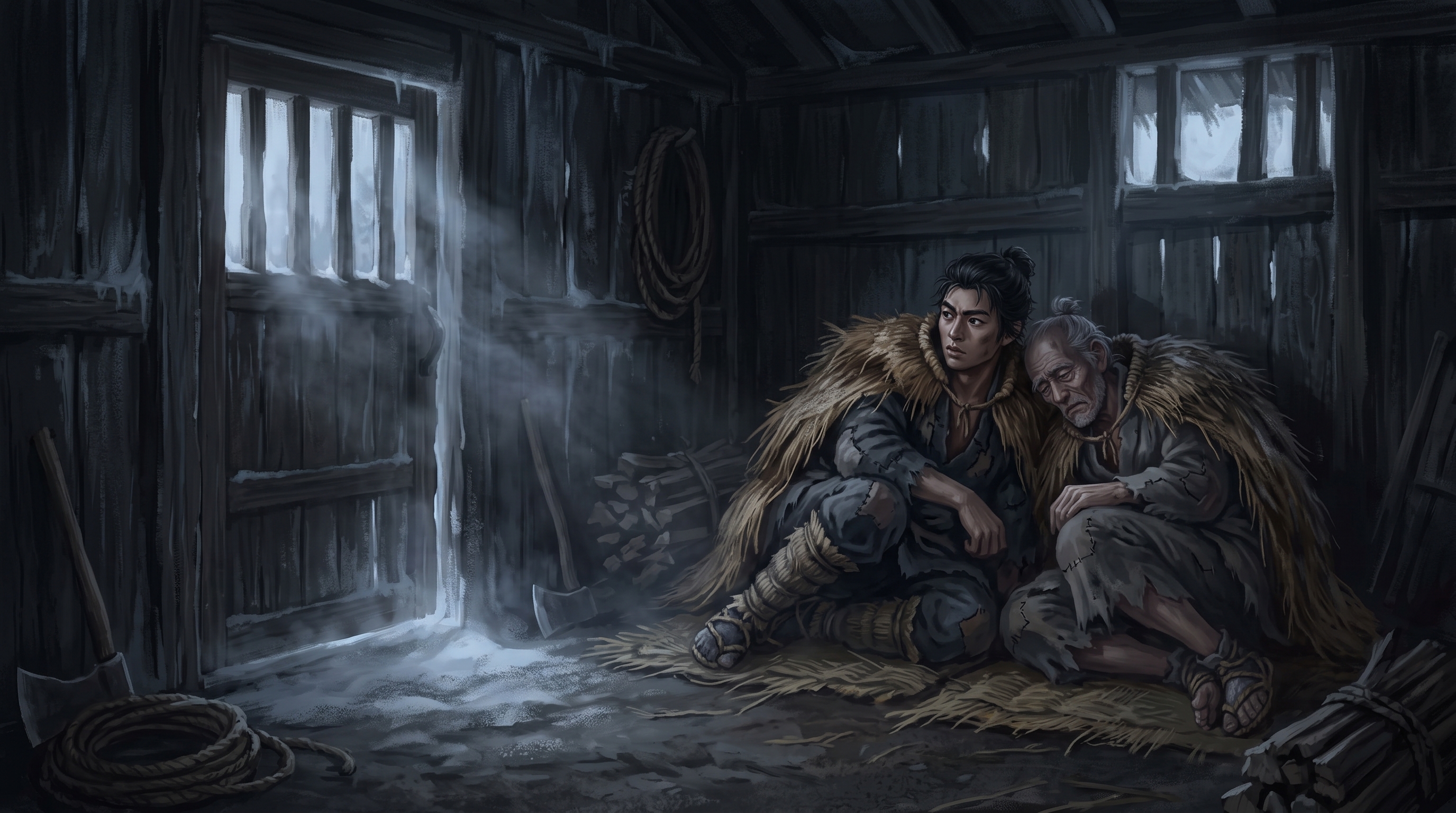 Huddled in the Dark Hut